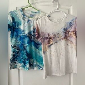 2 for 1! Marble print short sleeve shirts. Size small.
